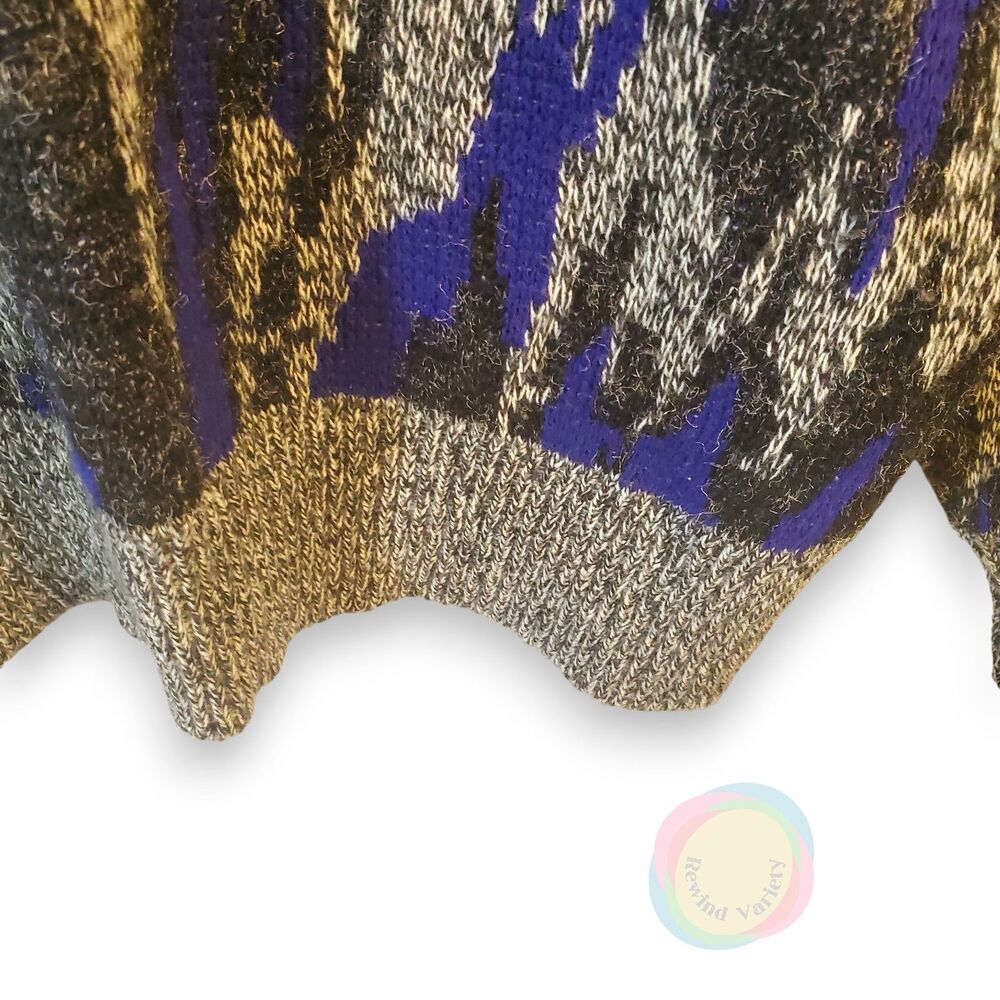 Vintage Spettro Geometric Knit Sweater Purple Men L - Picture 11 of 14